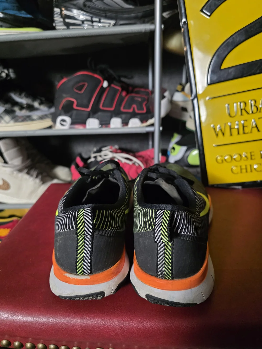 🔥 Nike Men's Free Black Neon Yellow Orange Running Sneakers Size 9.5 - Picture 7 of 9